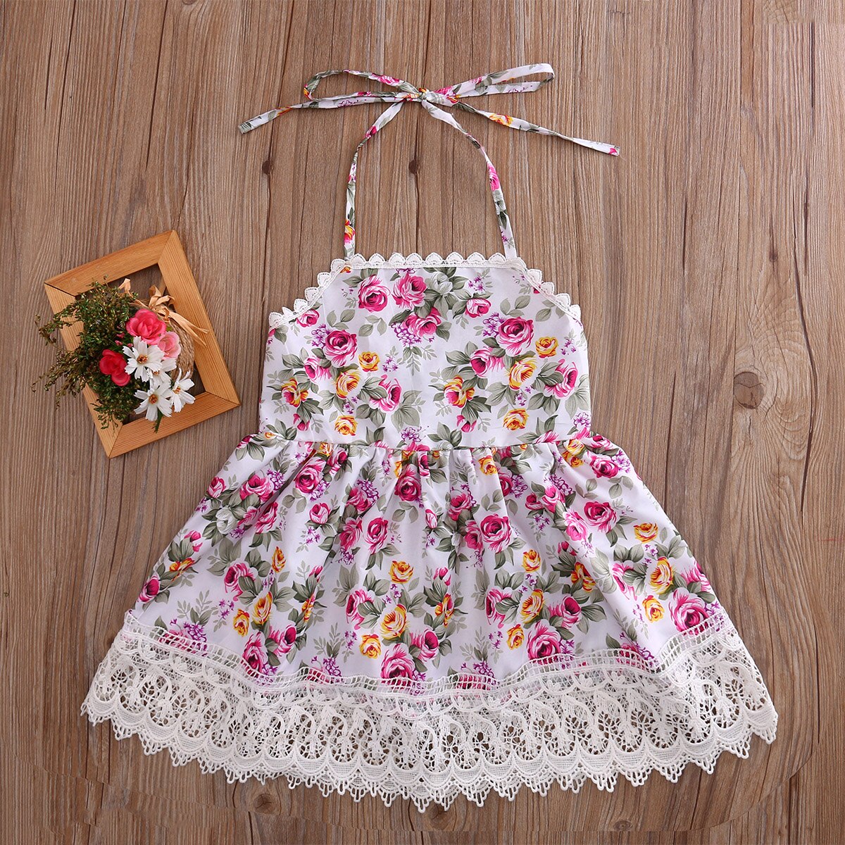 Toddler Kids Baby Girls Summer Flower Dress Princess Party Pageant Swing Dresses - ebowsos