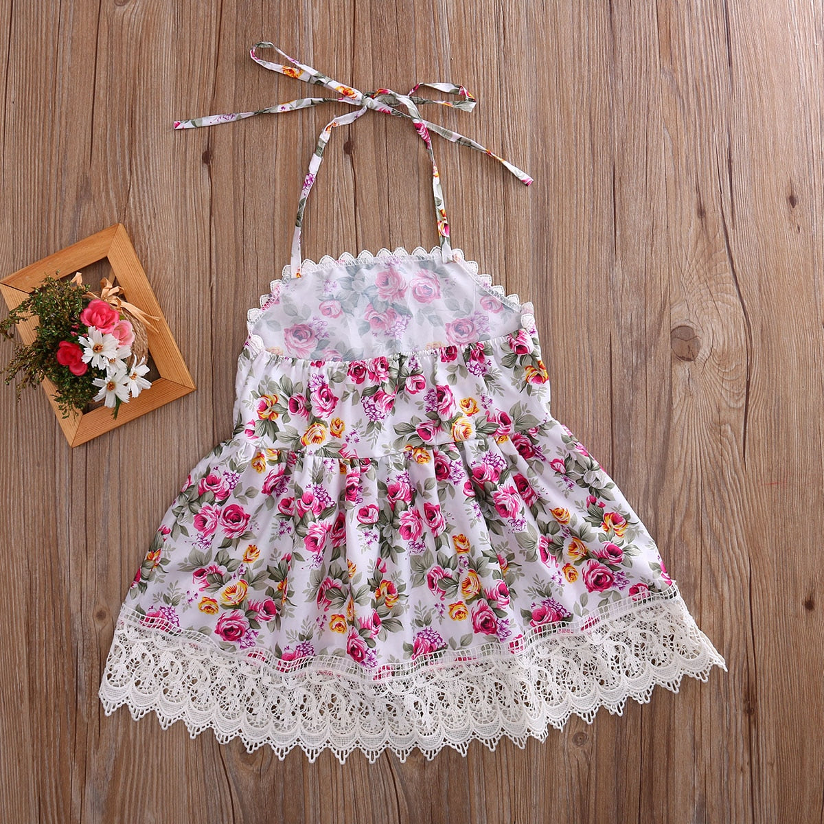 Toddler Kids Baby Girls Summer Flower Dress Princess Party Pageant Swing Dresses - ebowsos