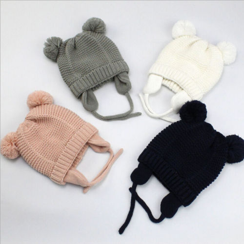 Toddler Kids Girls Baby Infant Winter Warm Crochet Knit Hat Beanie Ski Cap - ebowsos