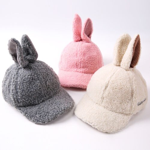 Toddler Winter Autumn Spring Warm Baby Toddler Kids Boy Girl Lamb Hair Rabbit Ear Beanie Warm Hat Cap Casual Hats - ebowsos