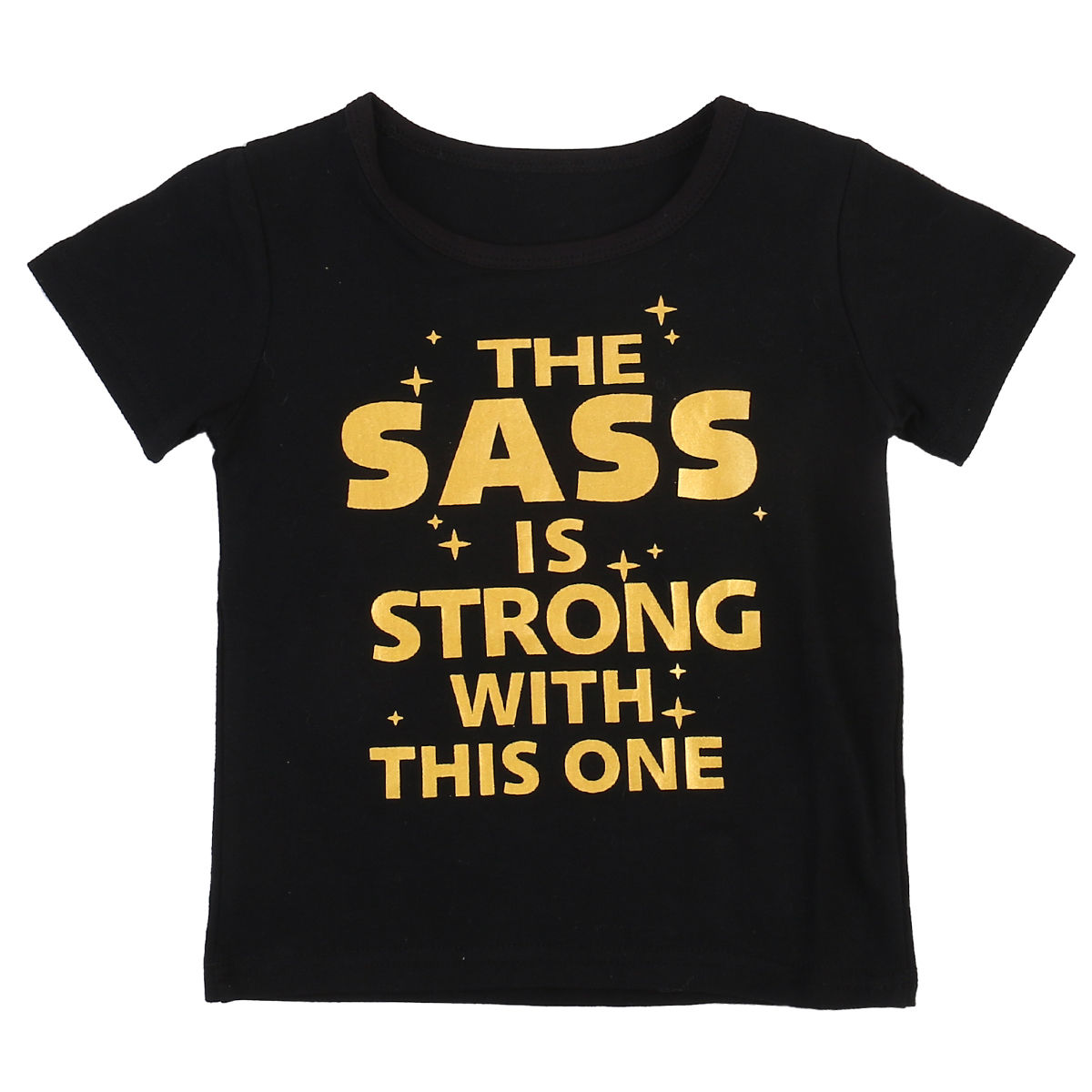 Toddlers Baby Clothes Girls The sass Print Tops T-Shirt Black Short Sleeves Tee Clothes - ebowsos