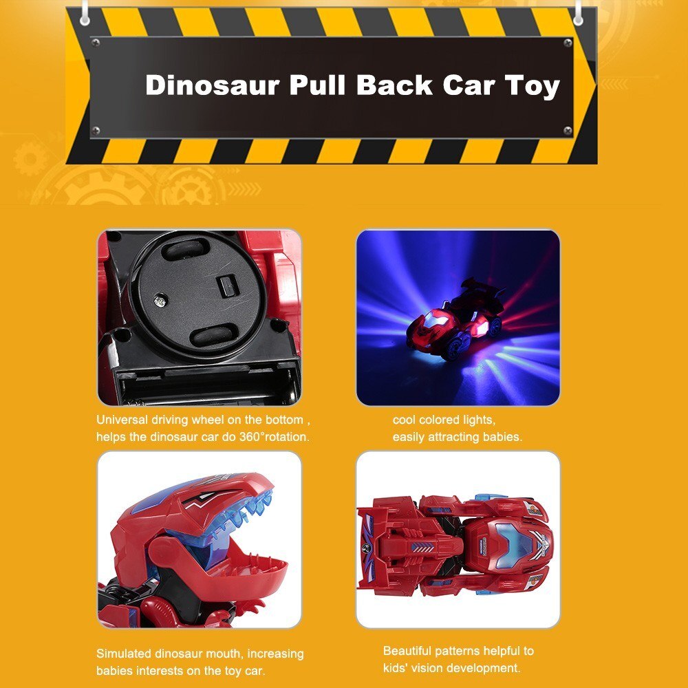 Transformable Dinosaur Car Pull Back Electric Dinosaur Led Car Universal Transforming Dinosaur Led Dinosaur Car-ebowsos