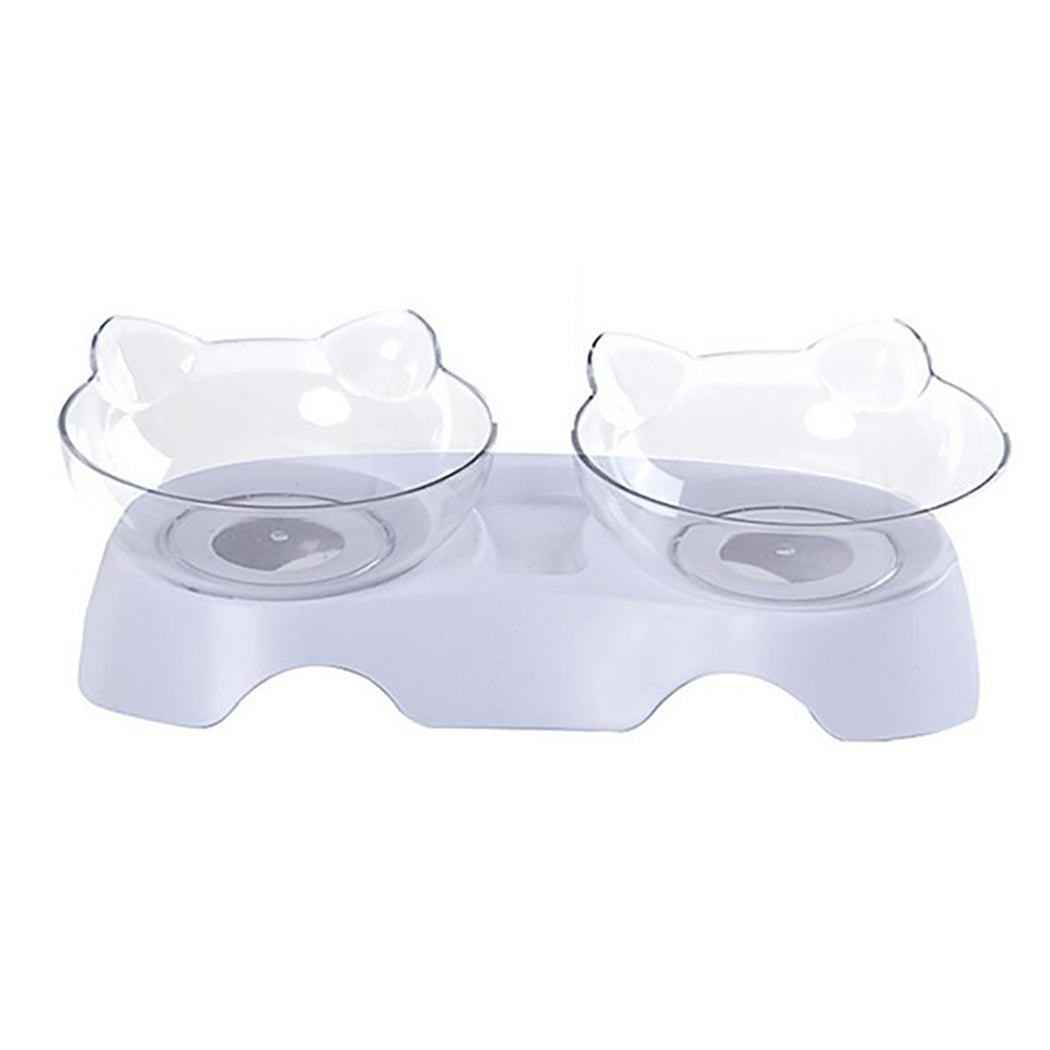 Transparent Pet Cats Bowl With Holder Anti-Slip Cat Food Dish Pet Feeder Water Bowl For Cats And Small Dogs Pet Feeding Supplies-ebowsos