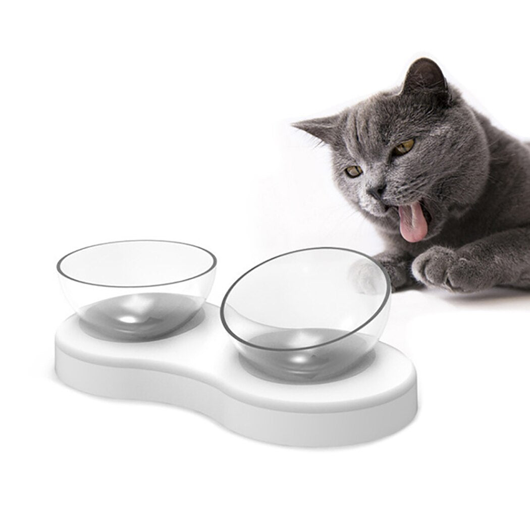 Transparent Pet Cats Bowl With Holder Anti-Slip Cat Food Dish Pet Feeder Water Bowl For Cats And Small Dogs Pet Feeding Supplies-ebowsos