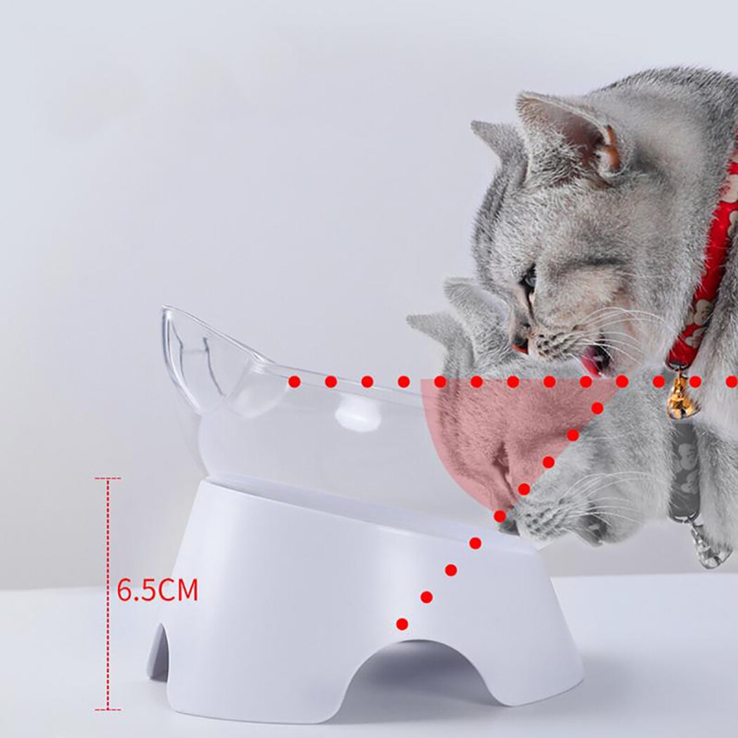 Transparent Pet Cats Bowl With Holder Anti-Slip Cat Food Dish Pet Feeder Water Bowl For Cats And Small Dogs Pet Feeding Supplies-ebowsos