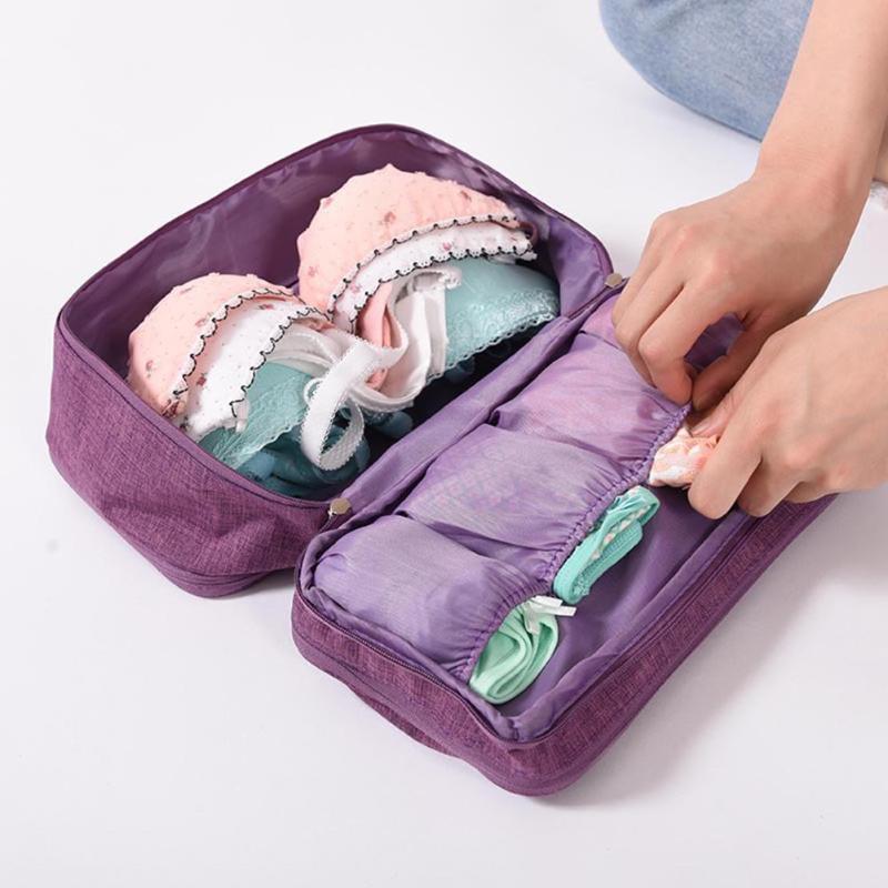 Travel Clothes Storage Bag Cosmetic Underwear Socks Organizer Wash Pouch Cationic Waterproof Fabric Multiple Separation - ebowsos