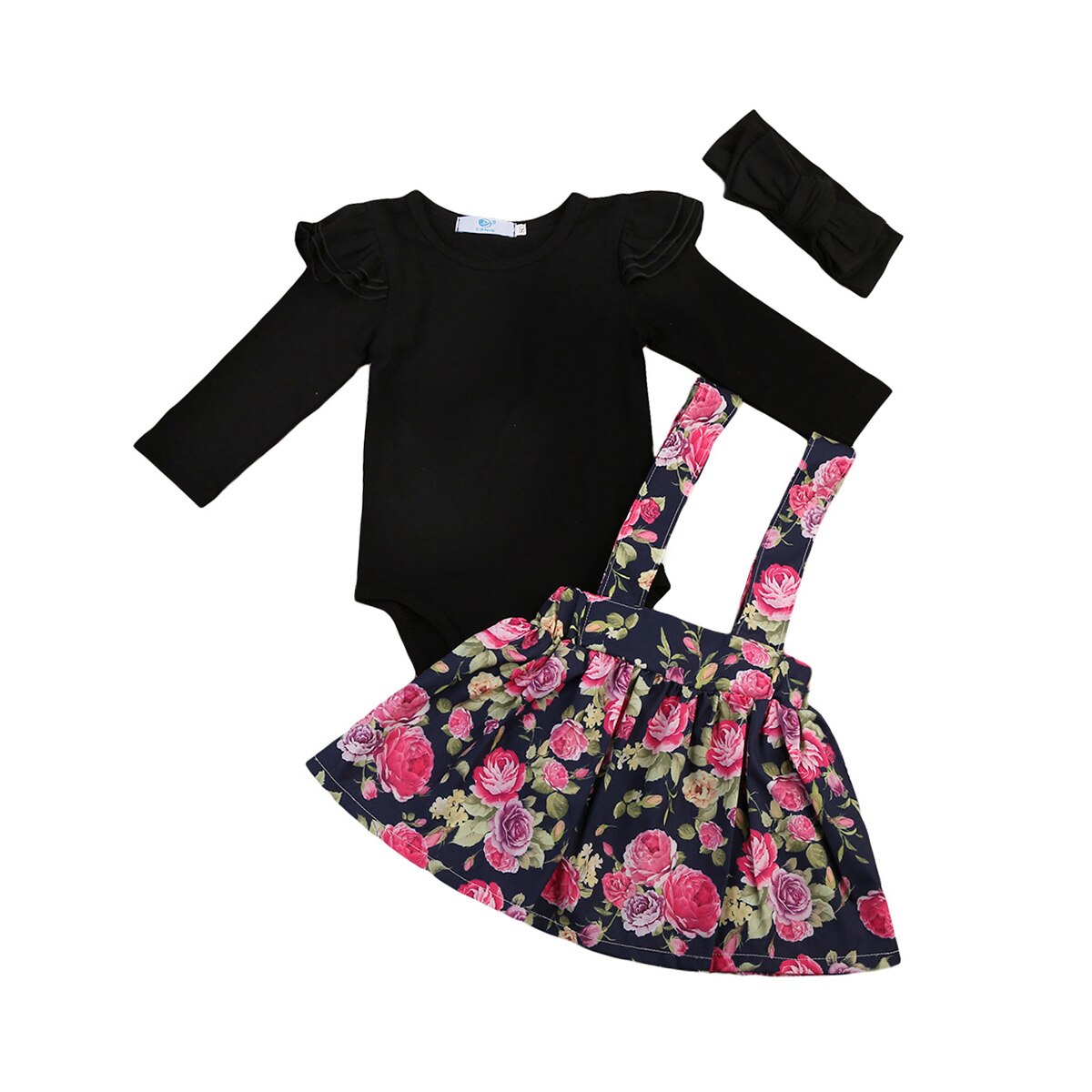 UK 3Pcs Kids Baby Girls Flower Dress Princess Romper+Tutu Formal Party Dresses - ebowsos