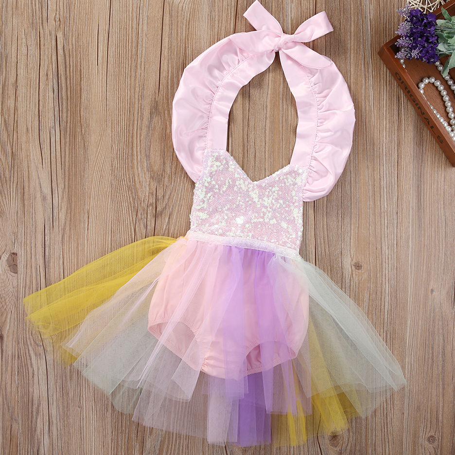 US Stock Toddler Baby Girl Newborn Bodysuit Tutu Dress Outfits - ebowsos