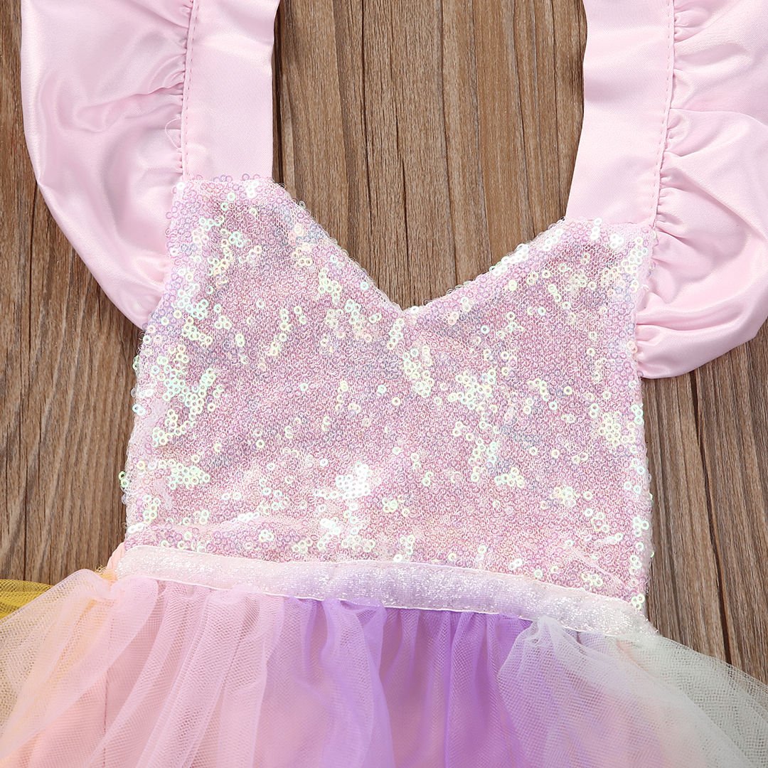 US Stock Toddler Baby Girl Newborn Bodysuit Tutu Dress Outfits - ebowsos