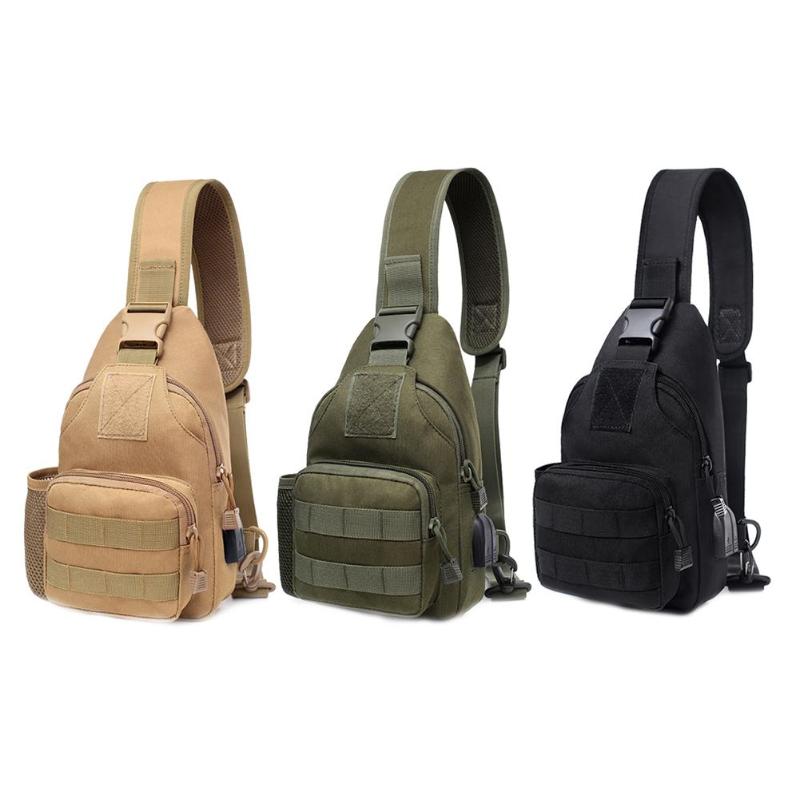 USB Charge Anti Theft Military Tactical Bags Men Crossbody Bag Sport Walking Chest Shoulder Bags Unisex Outdoor Casual Chest Bag-ebowsos