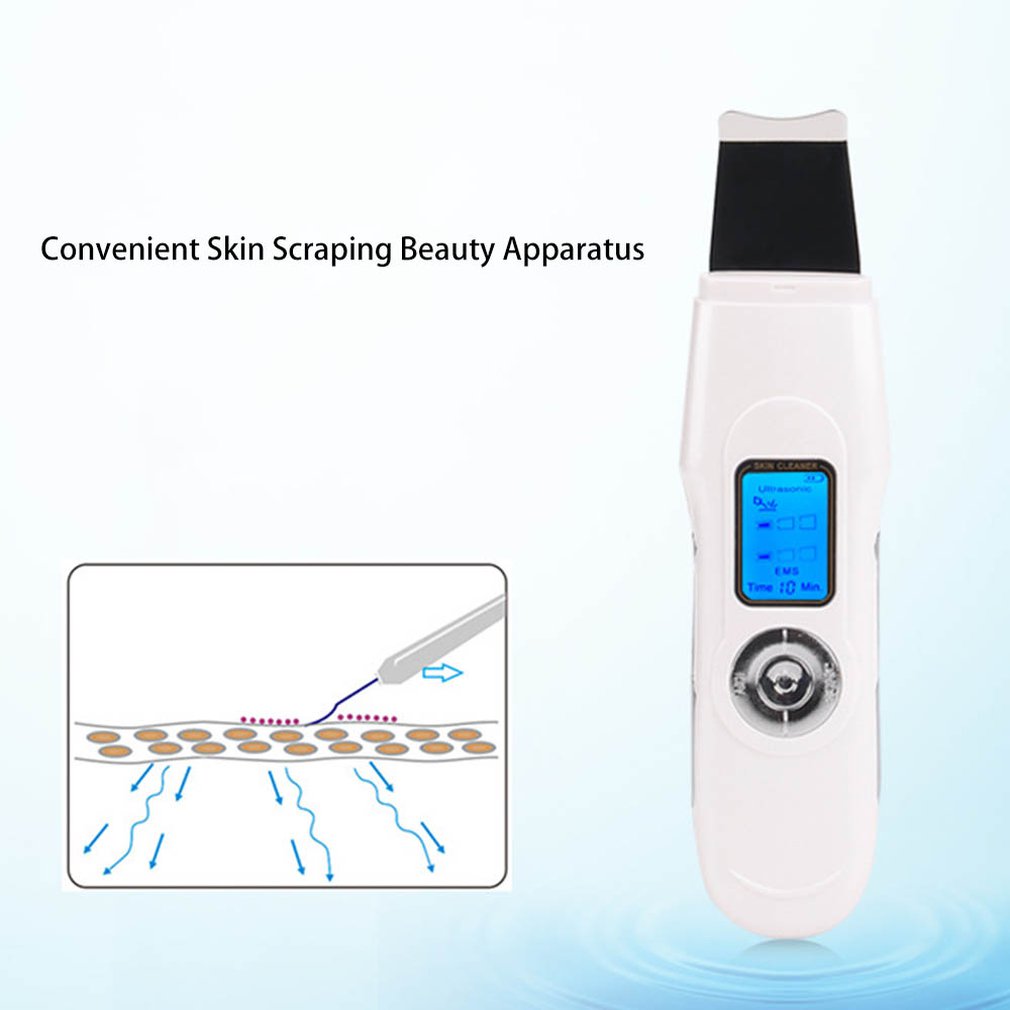 USB Charging Skin ScrubberNew Multi-function Ultrasonic Household Micro Current Ion Import and Export Beauty Tool with box - ebowsos