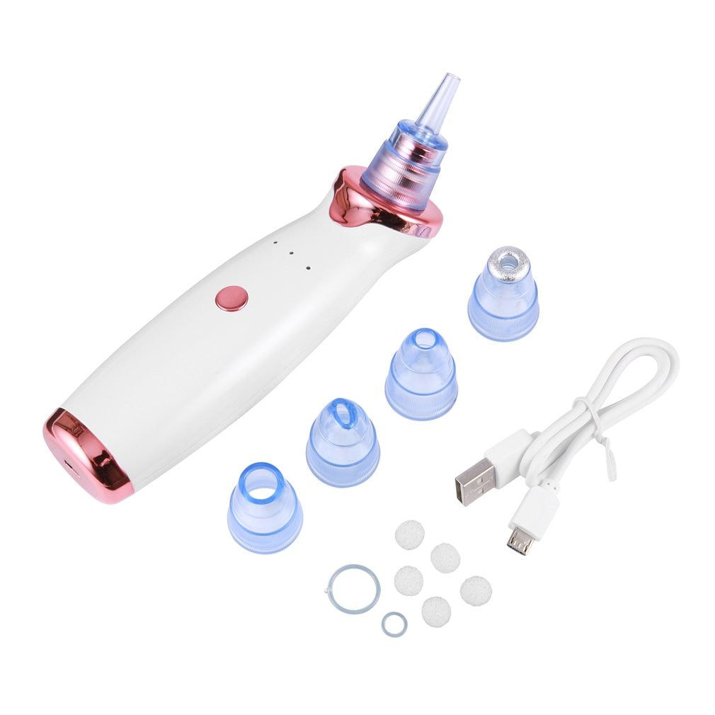 USB Rechargeable Vacuum Blackhead Remover Facial Vacuum Pore Cleaner Nose Acne Facial Skin Care Beauty Suction Device - ebowsos