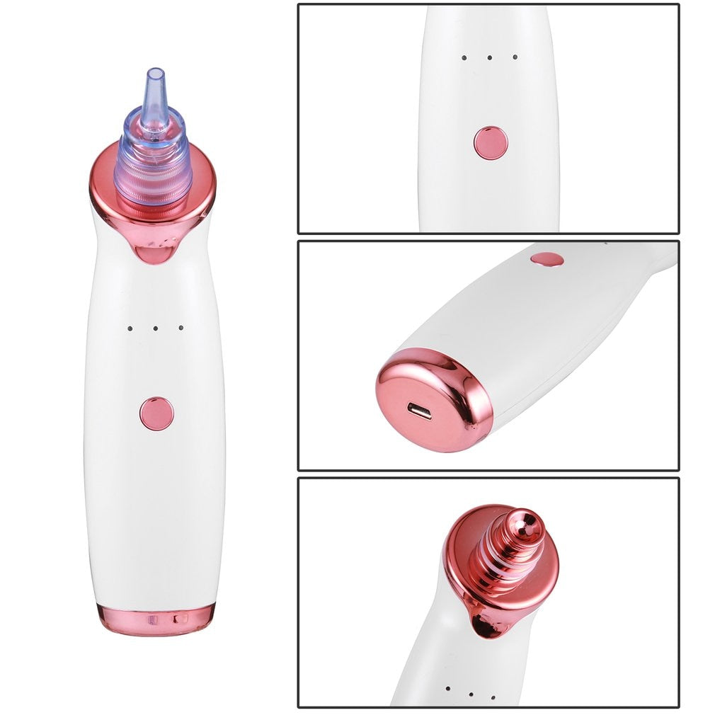 USB Rechargeable Vacuum Blackhead Remover Facial Vacuum Pore Cleaner Nose Acne Facial Skin Care Beauty Suction Device - ebowsos