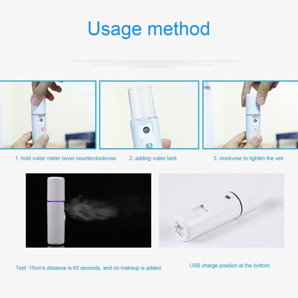 USB Rechargeable Water Sprayer Portable Facial Steamer Moisturizing Summer Beauty Equipment Face Spray Machine Steaming Device - ebowsos