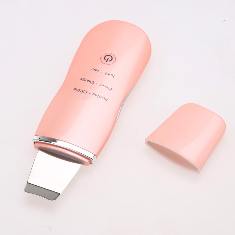 Ultrasonic Face Skin Scrubber Facial Cleaner Peeling Vibration Blackhead Removal Exfoliating Pore Cleaner Tool Pink/White New - ebowsos