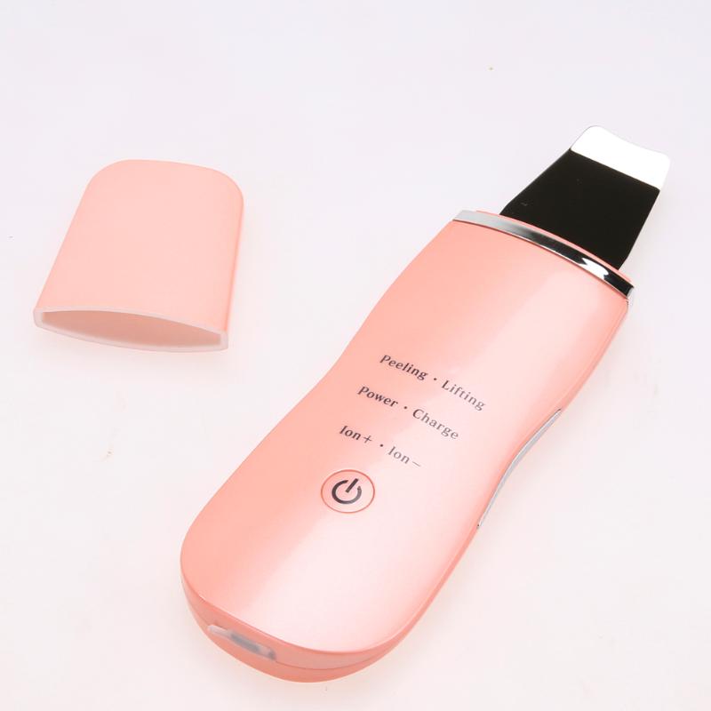 Ultrasonic Face Skin Scrubber Facial Cleaner Peeling Vibration Blackhead Removal Exfoliating Pore Cleaner Tool Pink/White New - ebowsos