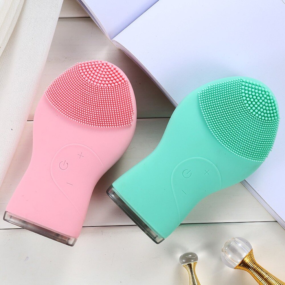 Ultrasonic Silica Gel Face Cleansing Device Blackhead Acne Removal Rechargeable Electric Facial Cleaner Beauty Instrument - ebowsos