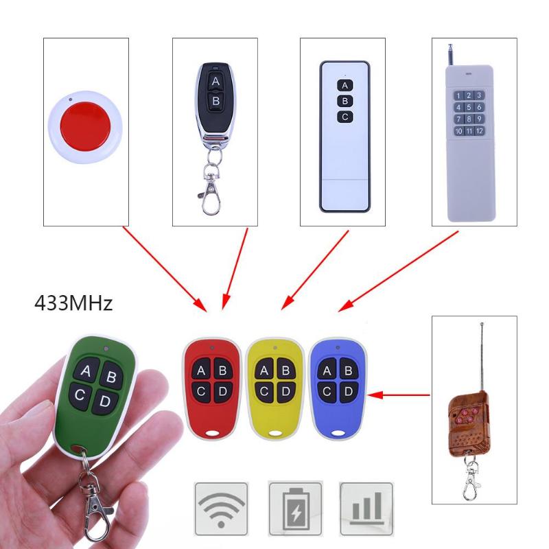 Universal 433MHz Wireless 4 Key Copy Cloning Garage Rolling Door Remote Control Duplicator Key for PT/SC/LX/HX/HT Remote Control - ebowsos