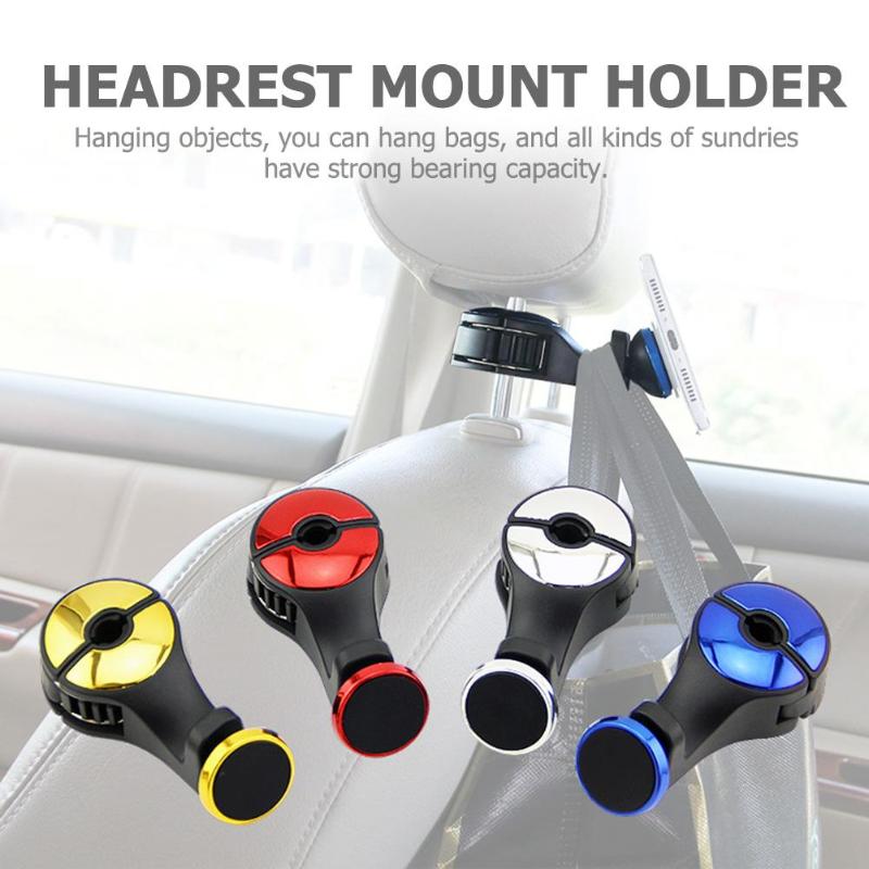 Universal Magnetic Car Hook Phone Holder Seat Back Headrest Lock Mount Holder Magnet Stand For Phone Tablet Luggage Bags New - ebowsos