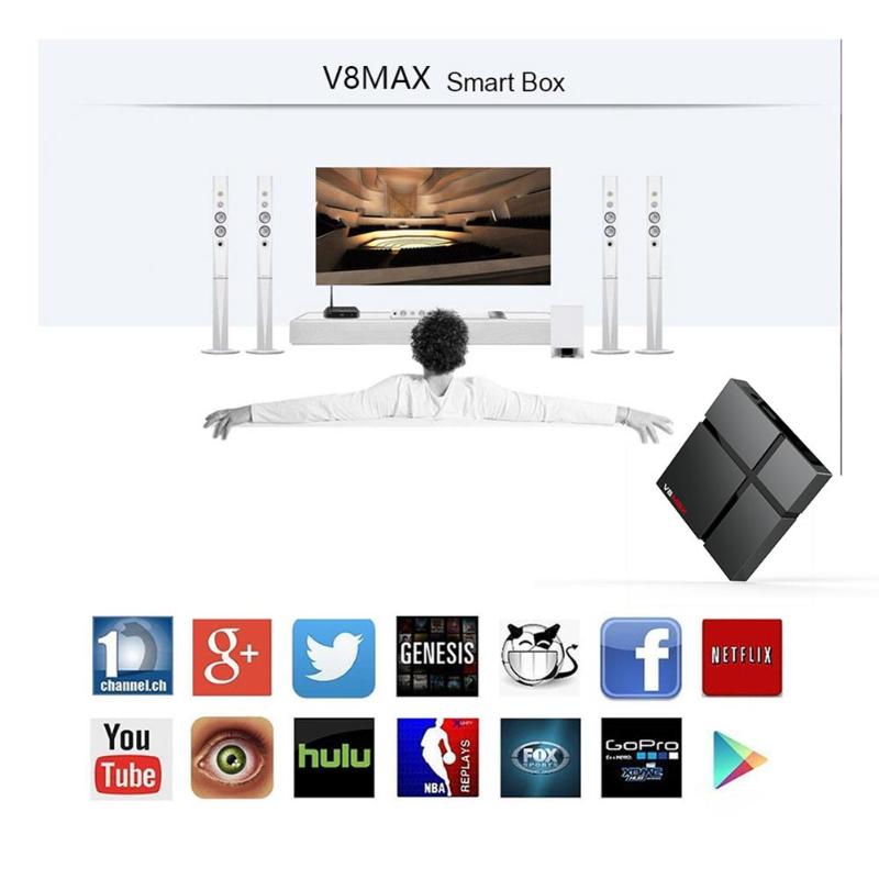 V8 Max Android 8.1 Smart TV Box 4+32G/64G Amlogic S905X2 Quad Core 2.4G+5G WiFi BT 4.0 Set-top Box Media Player High Quality - ebowsos