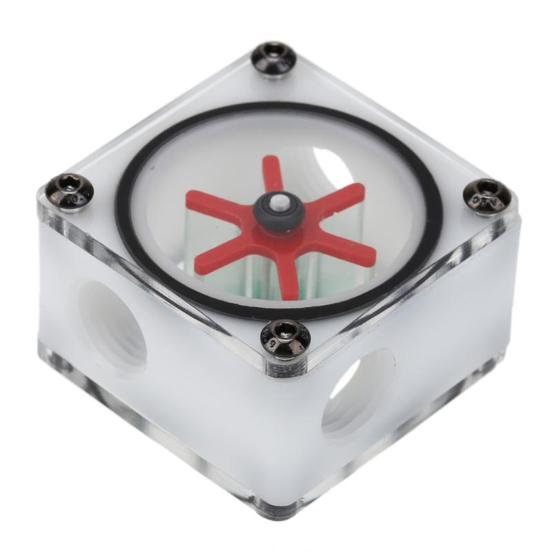 Water Cooling Flow Meter POM G1/4 Port 3 Impeller Water Flow Meter Indicator for PC Water Cooling System - ebowsos