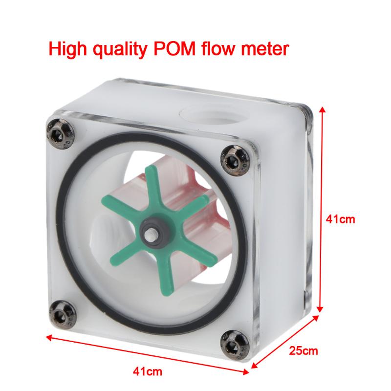 Water Cooling Flow Meter POM G1/4 Port 3 Impeller Water Flow Meter Indicator for PC Water Cooling System - ebowsos