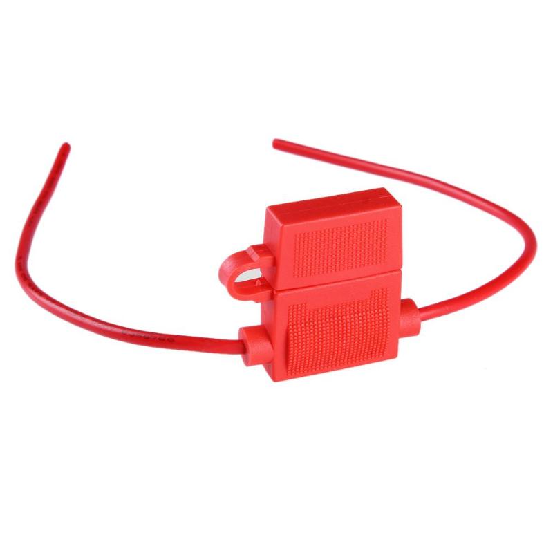 1PC Medium Standard Waterproof ATO ATC Inline 16WAG Blade Fuse Holder Red Auto Automotive Car Blade Fuse Car Accessory - ebowsos