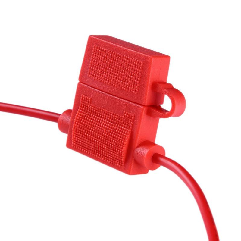 1PC Medium Standard Waterproof ATO ATC Inline 16WAG Blade Fuse Holder Red Auto Automotive Car Blade Fuse Car Accessory - ebowsos