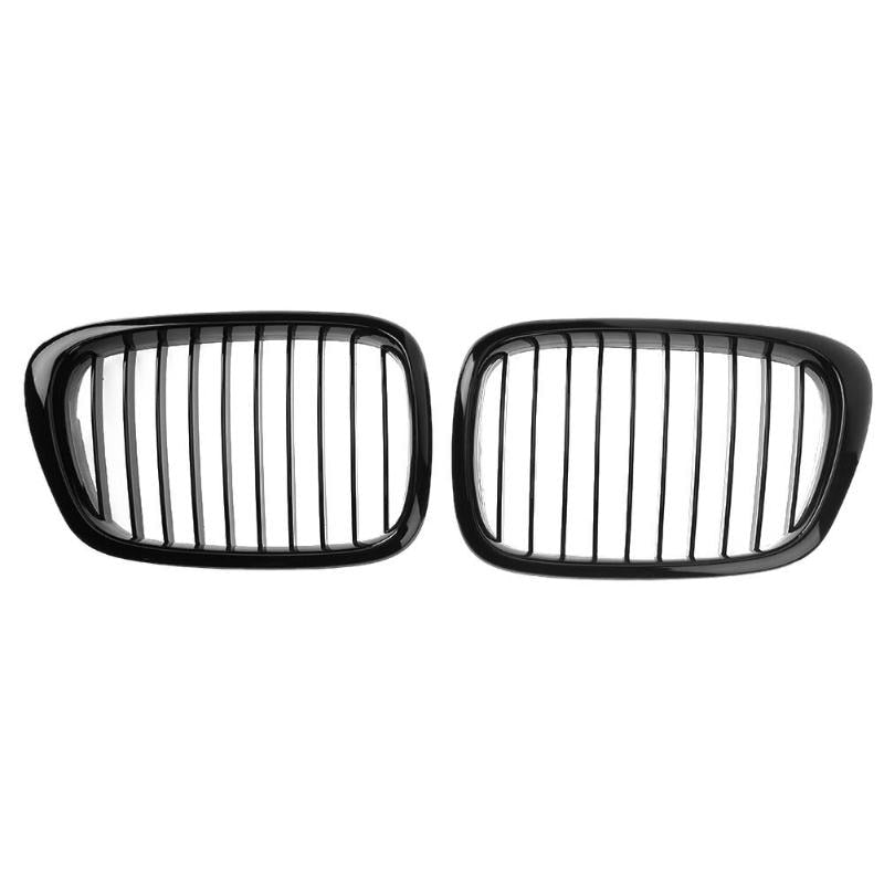 2pcs Front Sport Hood Kidney Grille Grilles for BMW E39 97-03 Gloss Black High Quality Car Styling Accessories - ebowsos