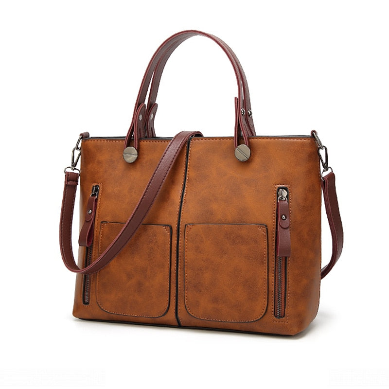 Vintage Women Shoulder Bag Female Causal Totes for Daily Shopping All-Purpose High Quality Dames Handbag - ebowsos
