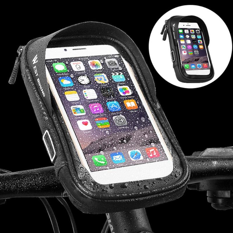 WEST BIKING Waterproof Bicycle Smart Phone Touch Screen Black Bags MTB Mountain Road Bike Handlebar Shockproof Bags-ebowsos