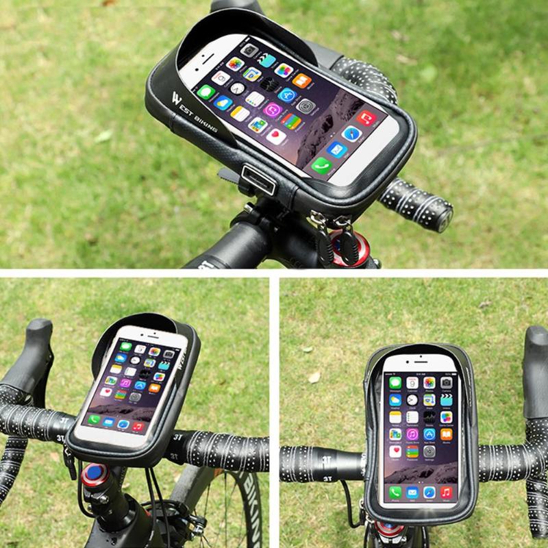 WEST BIKING Waterproof Bicycle Smart Phone Touch Screen Black Bags MTB Mountain Road Bike Handlebar Shockproof Bags-ebowsos