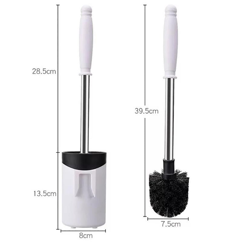 Wall-Mounted Long Handle Toilet Cleaner Brush with Base Bathroom WC Tools Thick Brush Head Effective Decontamination Hot - ebowsos