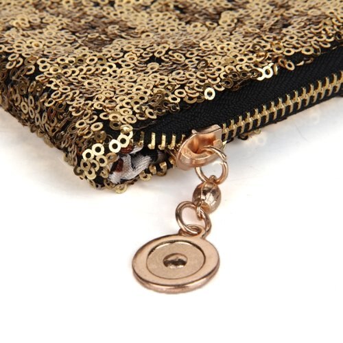 Wallet handbag glitter ball for women gold - ebowsos