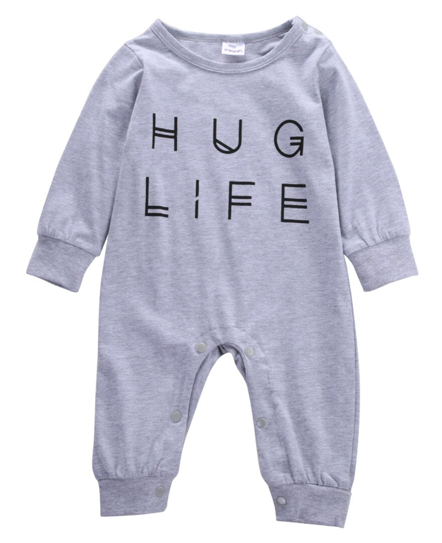 Warm Infant Baby Kids Girl Letters Cotton Long Sleeve Rompers Jumpsuit Outfits Clothes Newborn - ebowsos