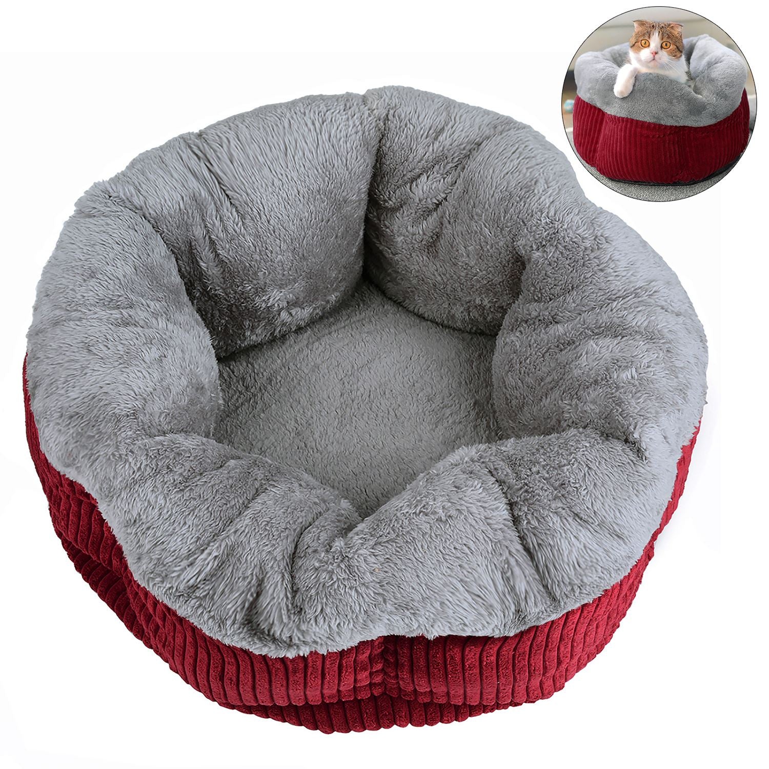 Warm Soft Four Seasons Pet Bed Cat Dog Sleeping Bag Moisture Proof Easy To Clean Round Bed Pet Supplies-ebowsos