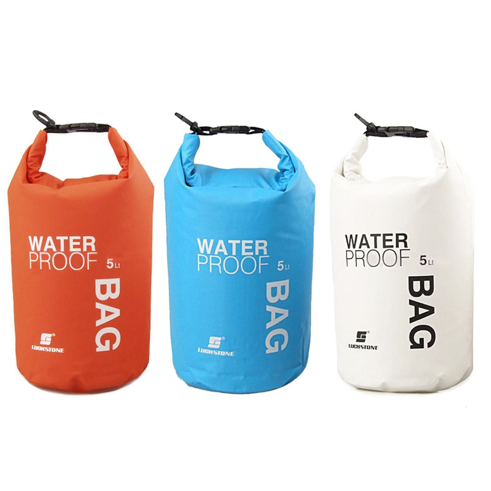 Waterproof Dry Bag Outdoor PVC Sack Pouch Boating Storage Rafting Sports Kayaking Canoeing Swimming Bag Travel Kits 5L/10L/20L-ebowsos