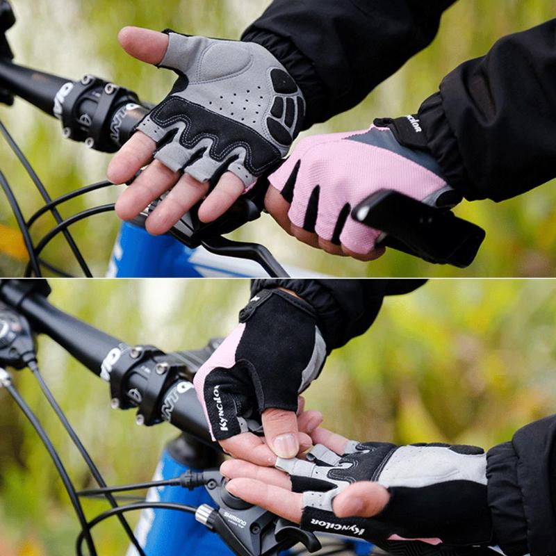 Waterproof Windproof Unisex Summer Outdoor Sports Non-slip Half Finger Gloves Women Men Bicycle Cycling Riding Mittens-ebowsos