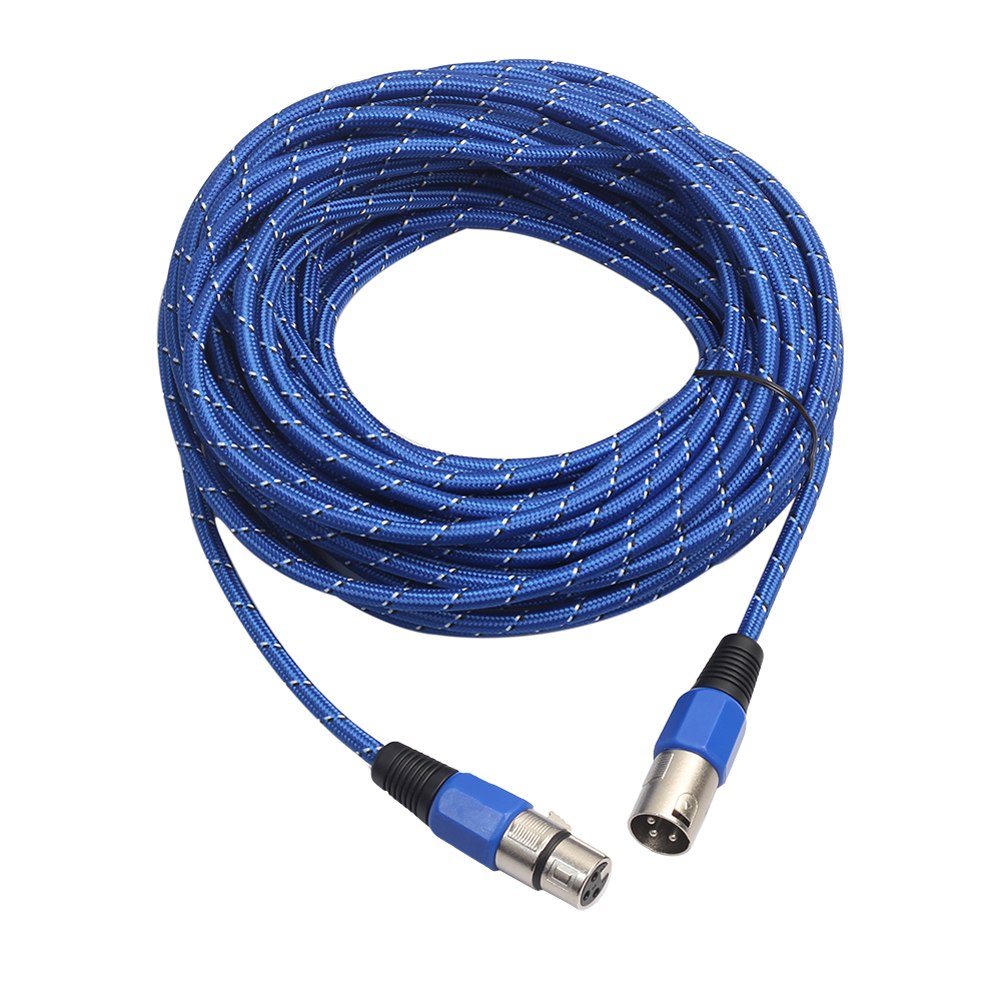 Weaving 3 Pin XLR Microphone Cable Male to Female Microphone Audio Extension Cord 5//10/15/20M - ebowsos