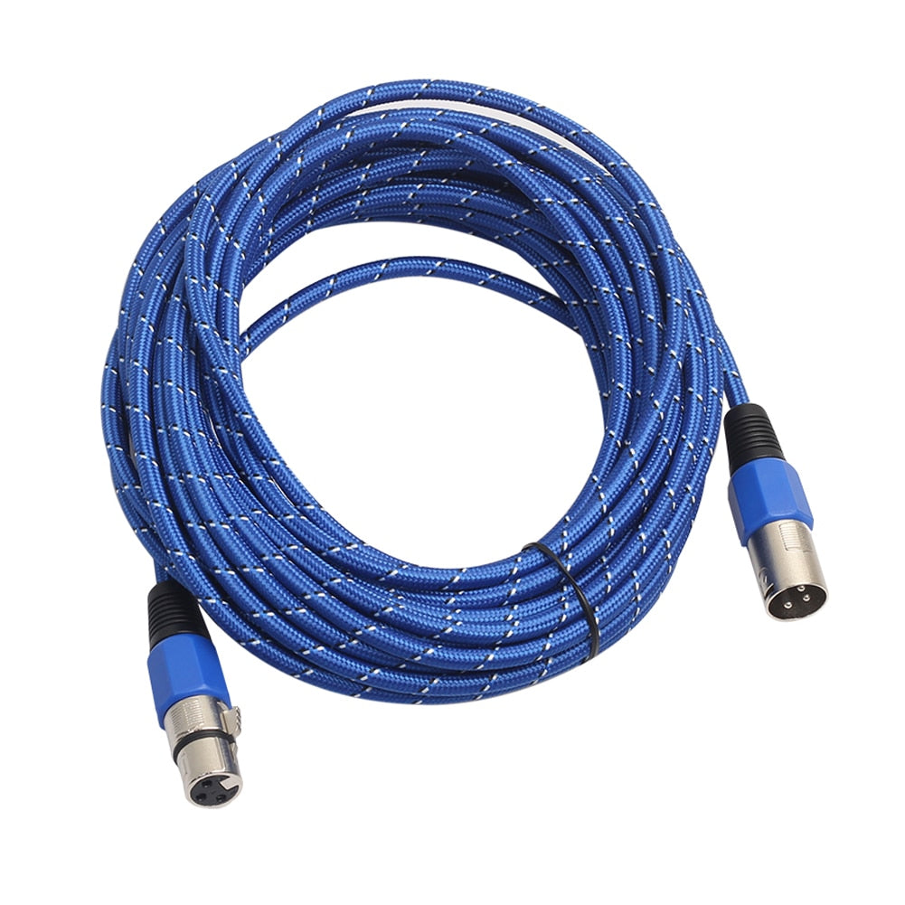 Weaving 3 Pin XLR Microphone Cable Male to Female Microphone Audio Extension Cord 5//10/15/20M - ebowsos