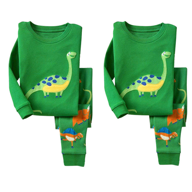 Winter Clothes Kids Baby Boy Girls Dinosaur Pajamas Set T-shirt Nightwear Sleepwear Homewear - ebowsos