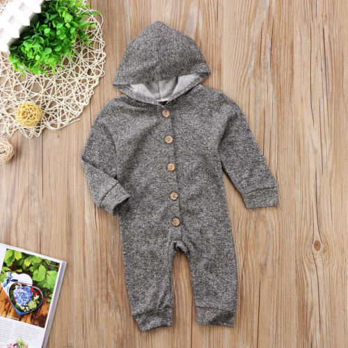 Winter Cute Kids Baby Boy Girl Infant Romper Long Sleeve Cotton Hooded Clothes Sweater Outfit Long Sleeve Jumpsuit - ebowsos