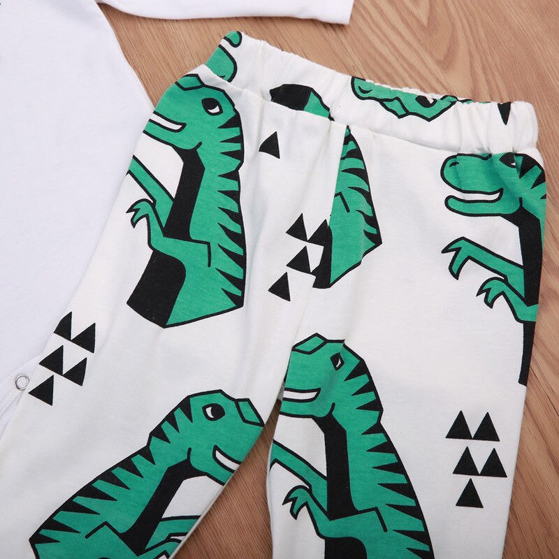 Winter Fall Dinosaurs Newborn Baby Boys Girls Top Romper Camoufalge Pants 3Pcs Outfits Set Clothes - ebowsos