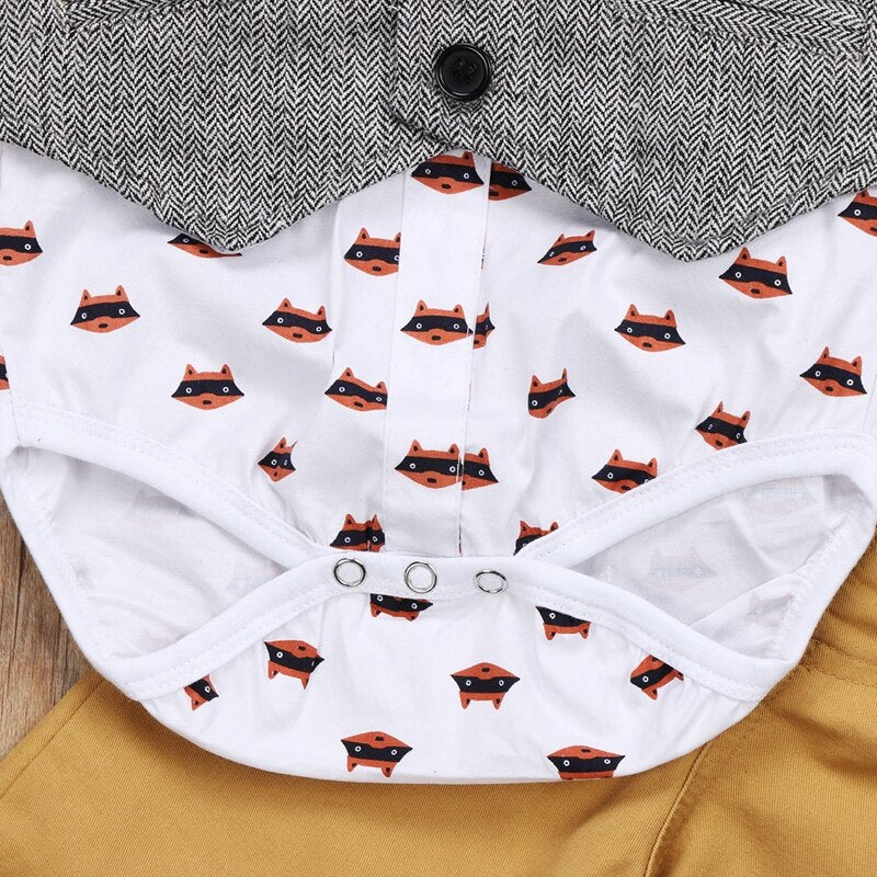 Winter Fashion Baby Boy Clothes Toddler Baby Boys Formal Suit Waistcoat Pants Tuxedo Casual Outfits Set 0-24M - ebowsos