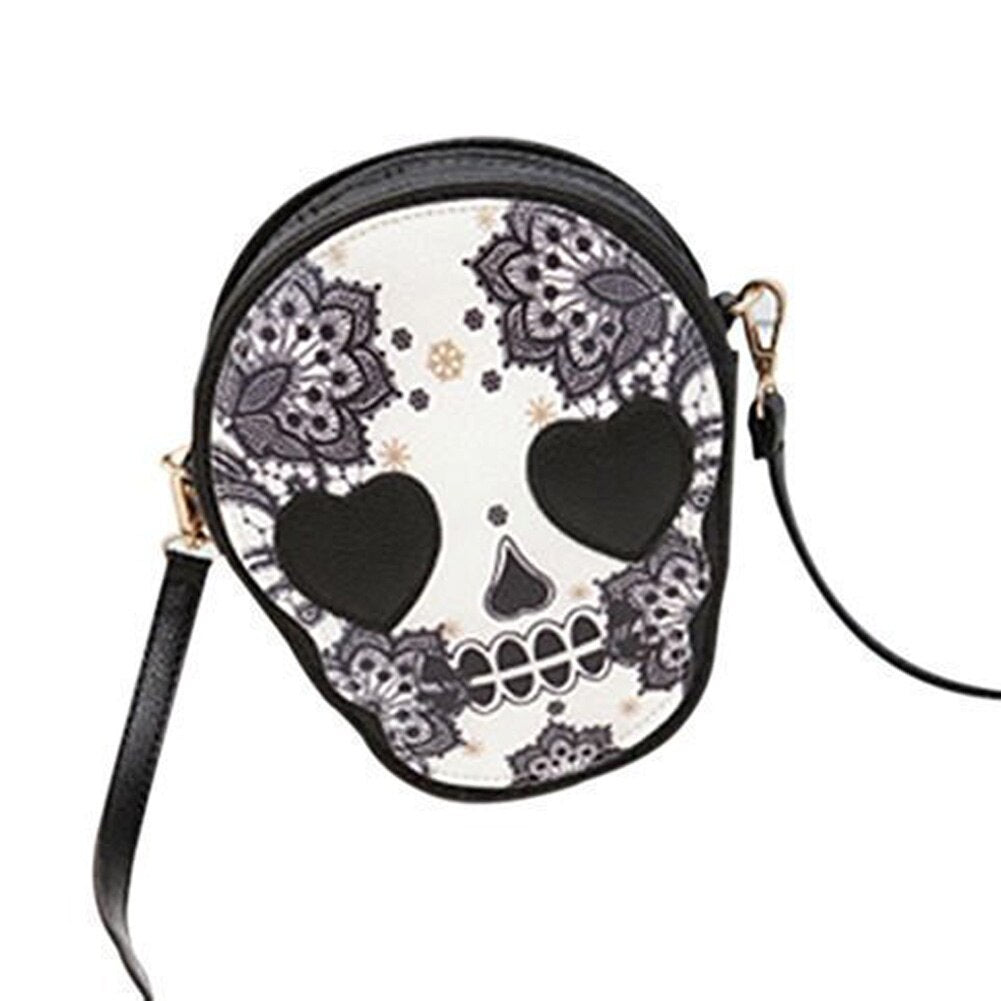 Woman Mini Personalized Messenger Handbag Cute Skull Head Crossbody/Shoulder Bag - ebowsos