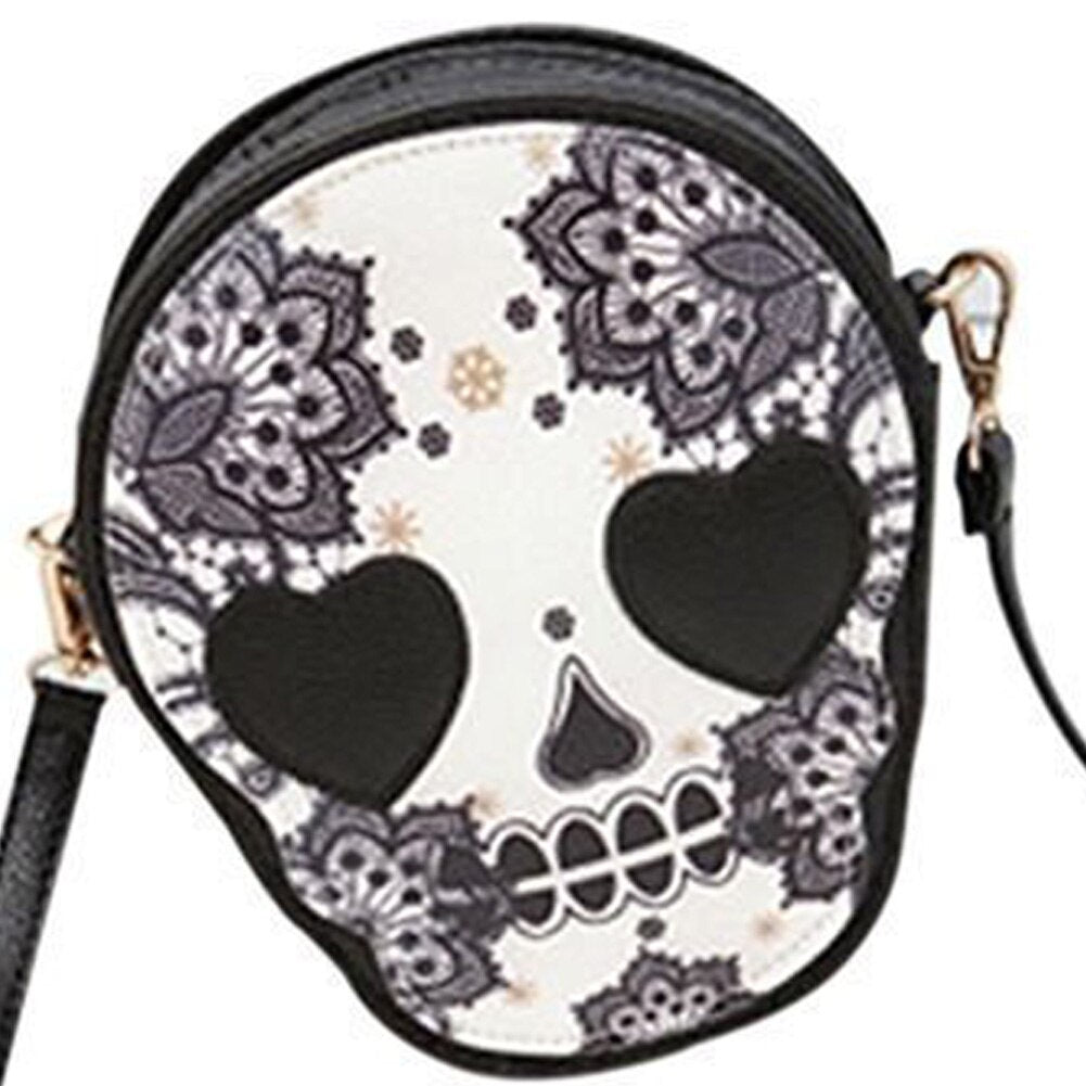 Woman Mini Personalized Messenger Handbag Cute Skull Head Crossbody/Shoulder Bag - ebowsos