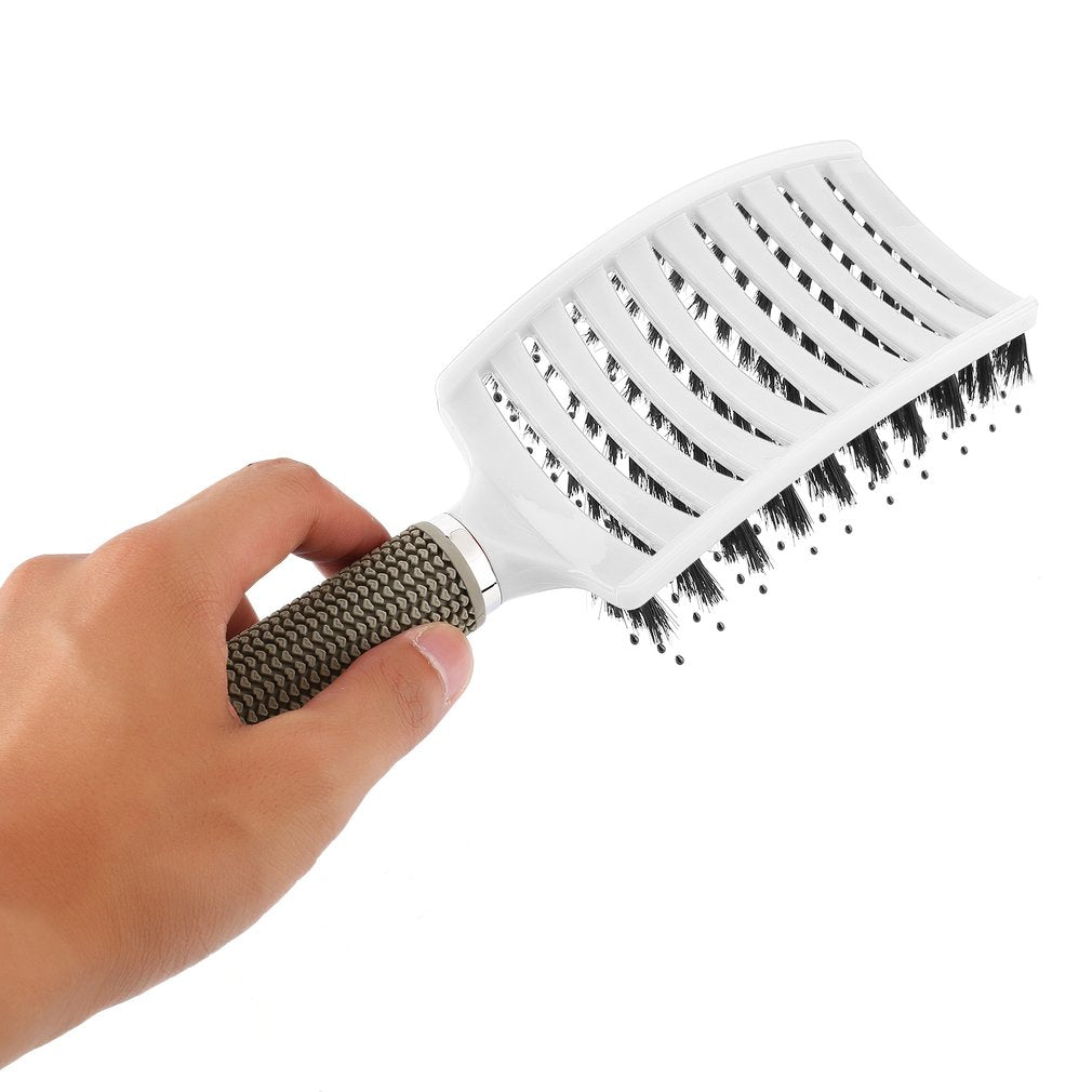 Women Hair Scalp Massage Comb Bristle & Nylon Hairbrush Wet Curly Detangle Hair Brush for Salon Hairdressing Styling Tools - ebowsos