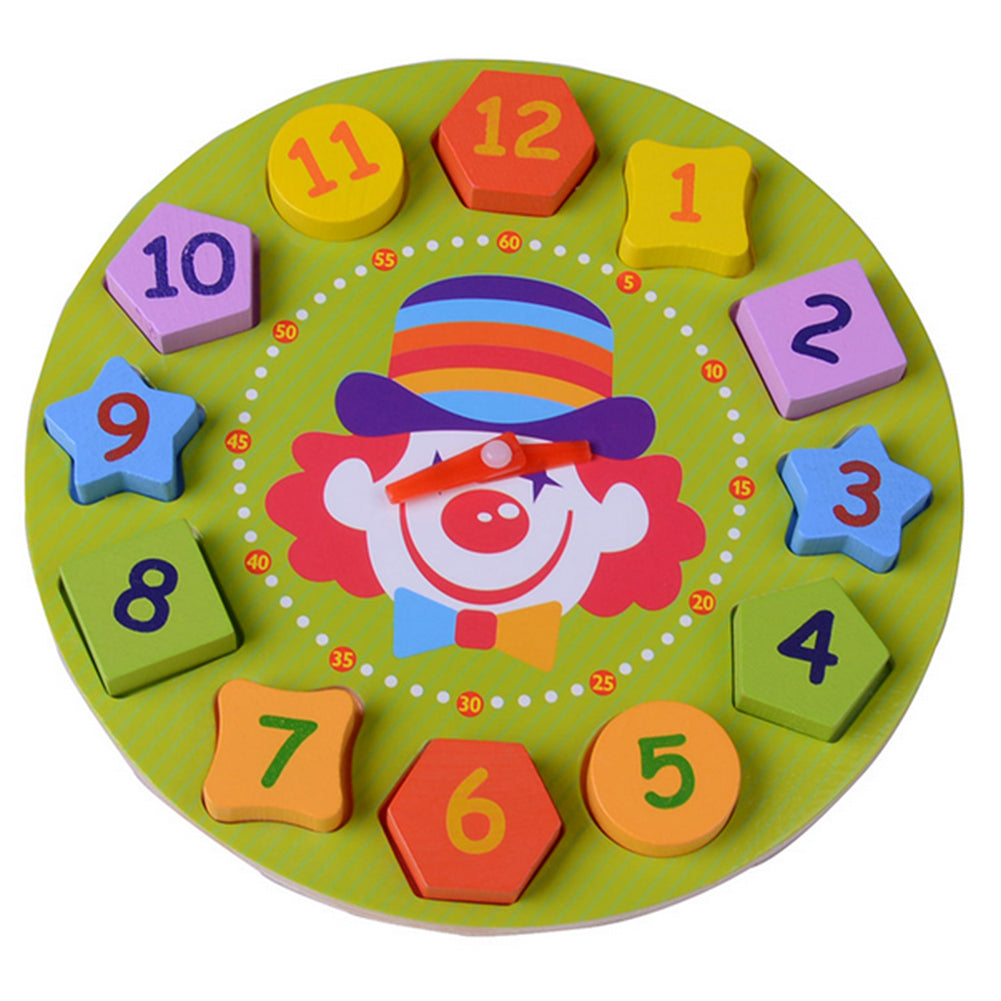 Wood Digital Geometry Clock Wooden Blocks Toys for Children Educational toy brinquedos menino wooden toys for baby boy girl-ebowsos