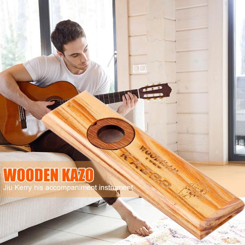 Wooden Kazoo Adult Kids Educational Musical Accompaniment for Bass Ukulele Guitar Jazz Drum Kit Acoustic Instruments-ebowsos