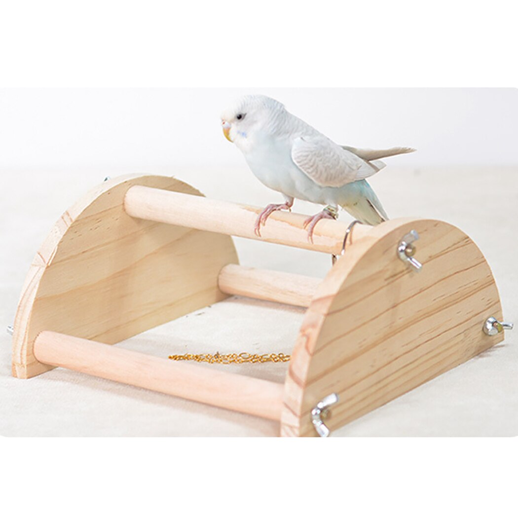 Wooden Parrot Stand Set Training Supplies Creative Portable Parrot Perch Stand Bird Stand For Desktop Pet Bird Supplies-ebowsos